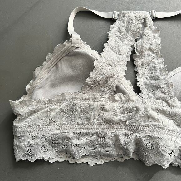 Womens Bralette Large Lace Stretch Padded Cups Racerback - Picture 3 of 7
